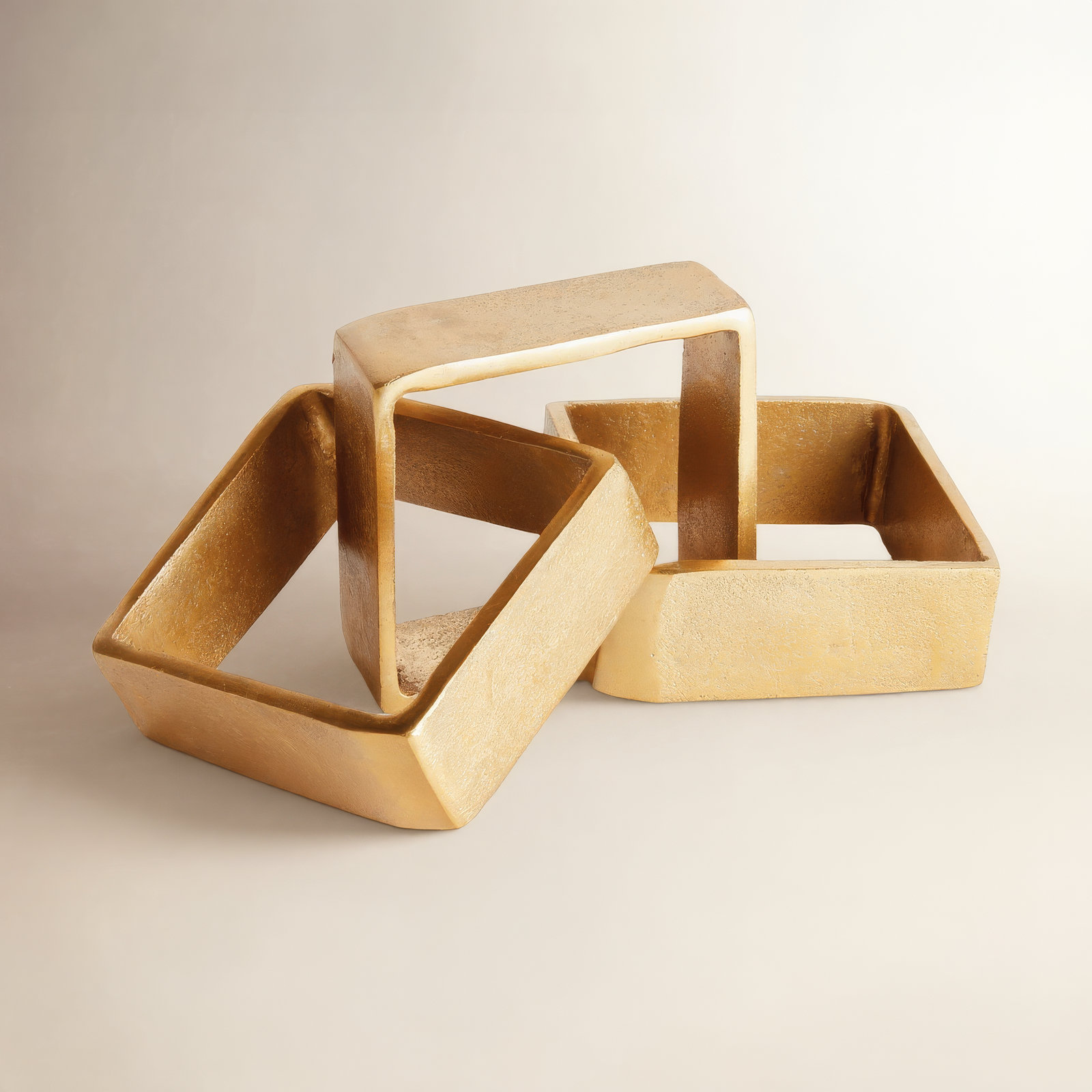 Square Chain Sculpture, Gold