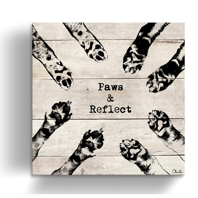 «Paws Reflect», reproduction d'art textuel sur toile, H 30 po x l 30 po x P 1,5 po