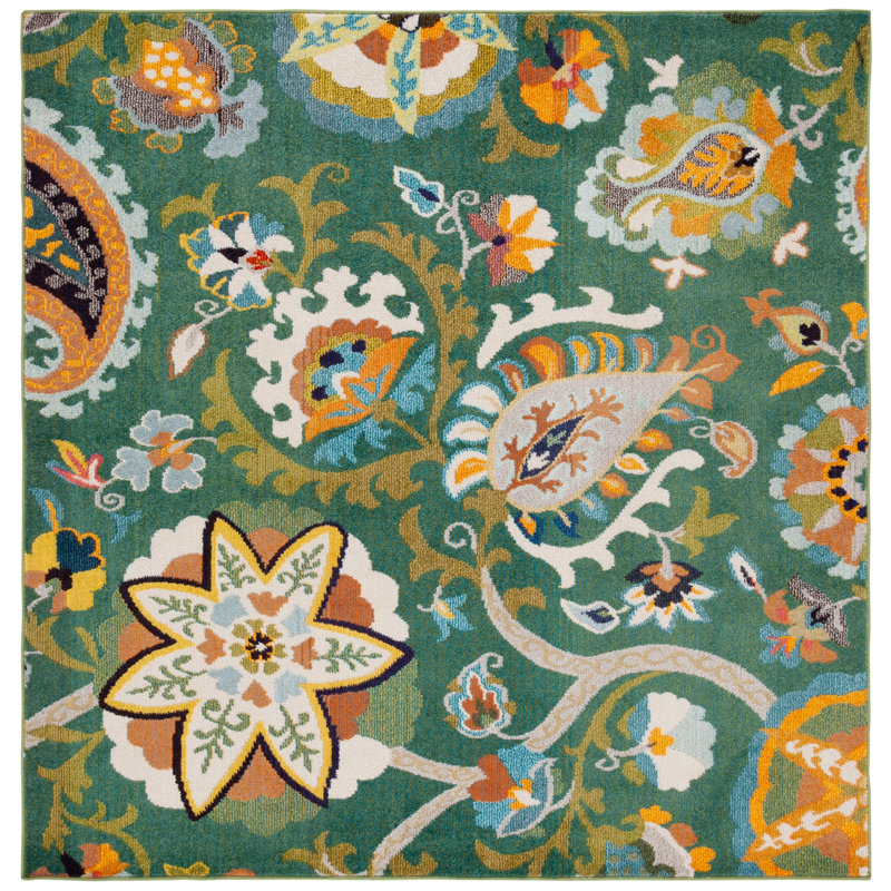 Monaco Performance Paisley Rug, Square 6'7"