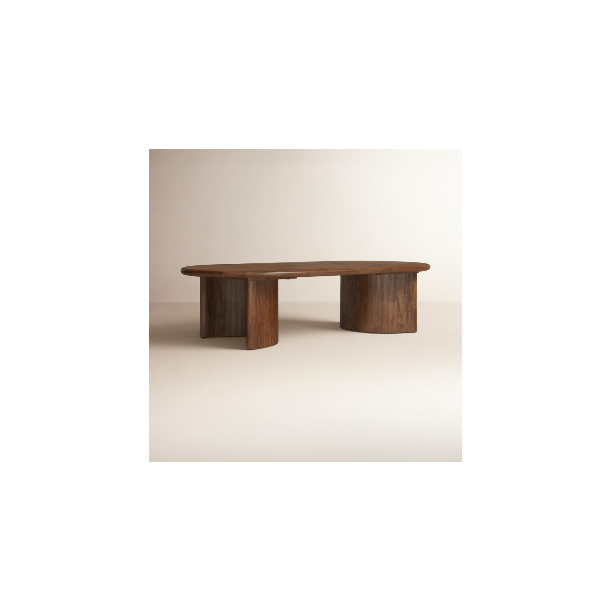 Haiden Single Coffee Table, Seasoned Brown Acacia, 17" H x 35" L x 65" W