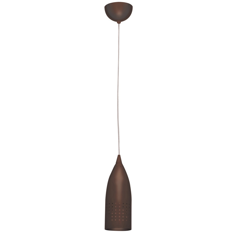 Luminaire suspendu conique à 1 lumière Jessee, Acier brossé, Moyenne - E26