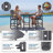 3-Piece Hdpe Bar-Height Patio Bistro Set, 42.1" Square High Top Pub Table + 2 Bar Chairs, All-Weather Outdoor Dining Set, Gray-746401538