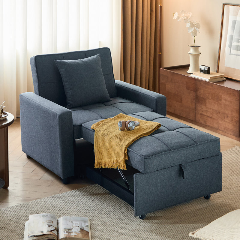 Fauteuil convertible simple 35,6 po 3-en-1, Bleu