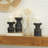 Wood Pillar Brown Decorative Candle Holder with White Wash Finish Set-1615176071