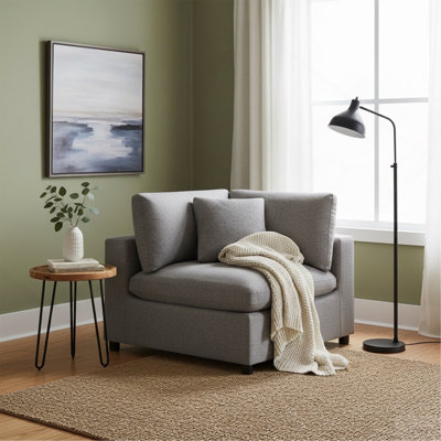 Cassandra Corner Wedge Chair - Charcoal
