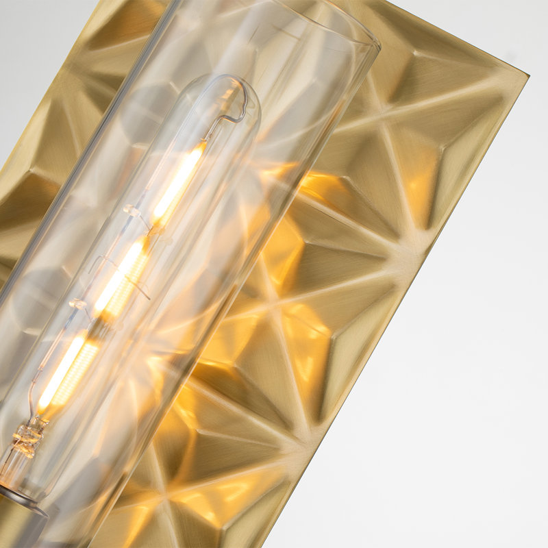 Alpha Iron Metal Armed Wall Sconce, Aged Brass