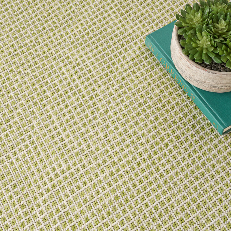 Tapis intérieur / extérieur vert Mccune, Rond 4 pi