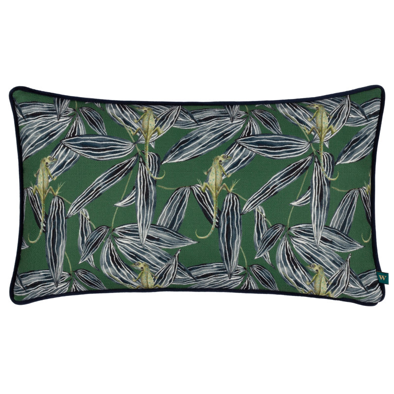 Floral Rectangular Lumbar Cushion, Cinnamon, Feather
