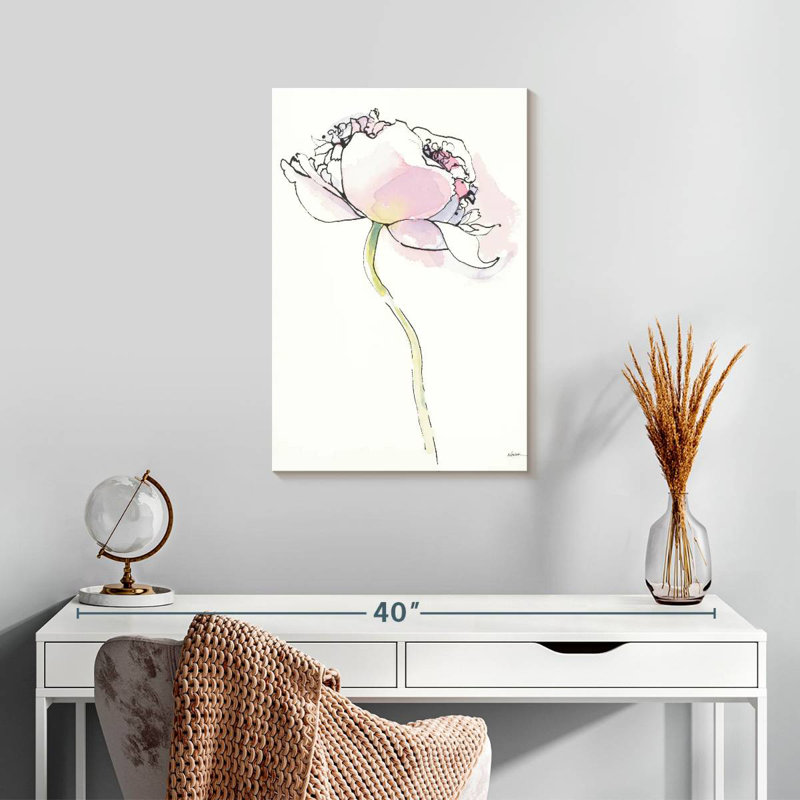 Harnek Single Pink Somniferums I On White, 24" H x 16" W