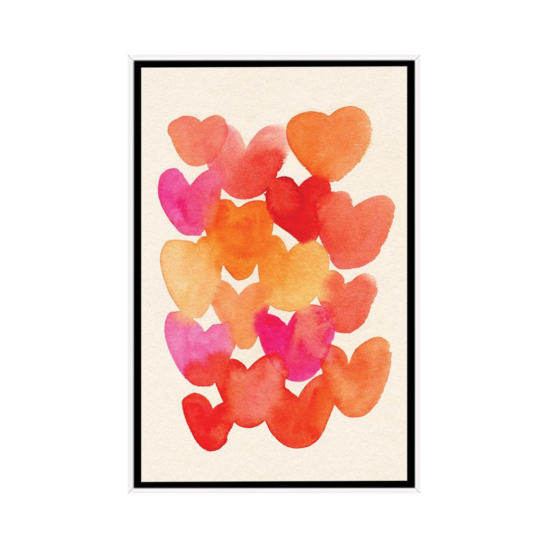 Hearts 1 Piece Wall Art on Canvas, 66.04 cm H x  45.72 cm W  x  4.445 cm D, White