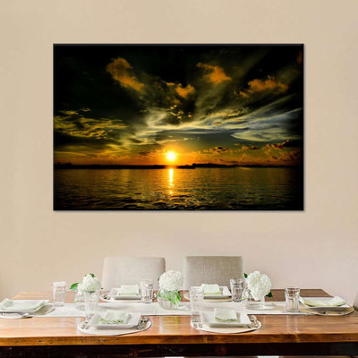 Glowing Beach Sunset Canvas Print