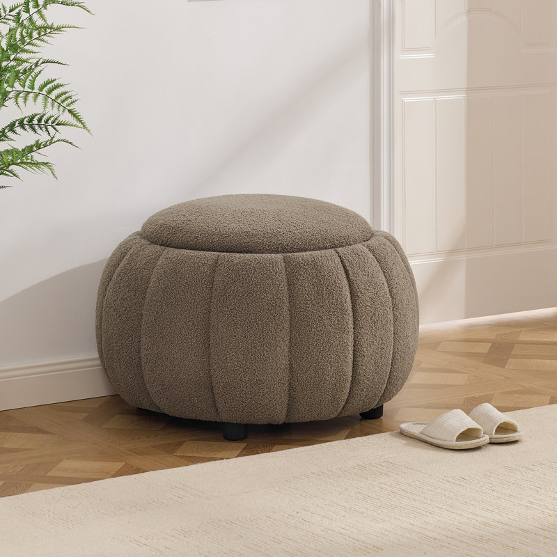 Repose-pieds rond avec rangement caché 30 po, Light Brown