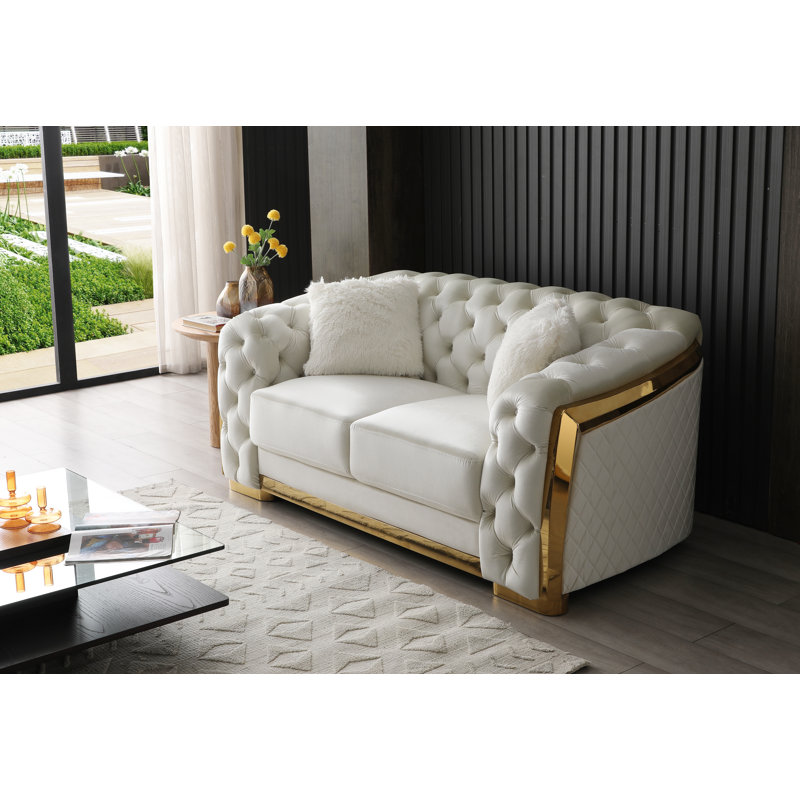 Frankel 71'' Velvet Loveseat, 33" H x 71" W x 35" D