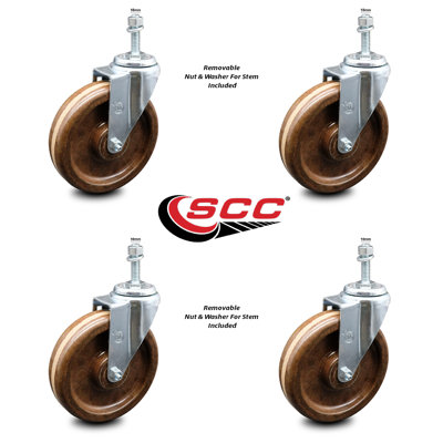 Temp Phenolic Wheel Swivel 12mm Threaded Stem Caster SCC