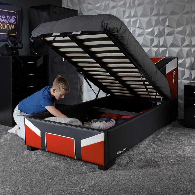 X Rocker Cerberus Double Ottoman Gaming Bed - Red
