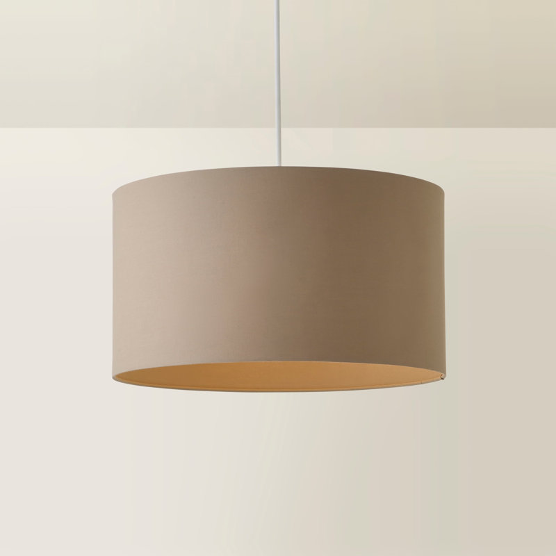 Blended Fabric Drum Lamp Shade ( Slip-On ), 25cm H x 45cm W x 45cm D, Beige