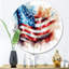 Drapeau américain flottant - drapeau, art mural rond sur métal-88627523