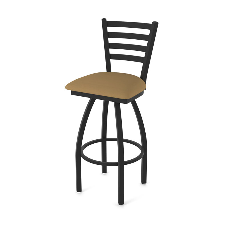 Jackie Swivel Stool, Black Wrinkle, Vinyl-Canter Saddle, Counter Stool (25" Seat Height)