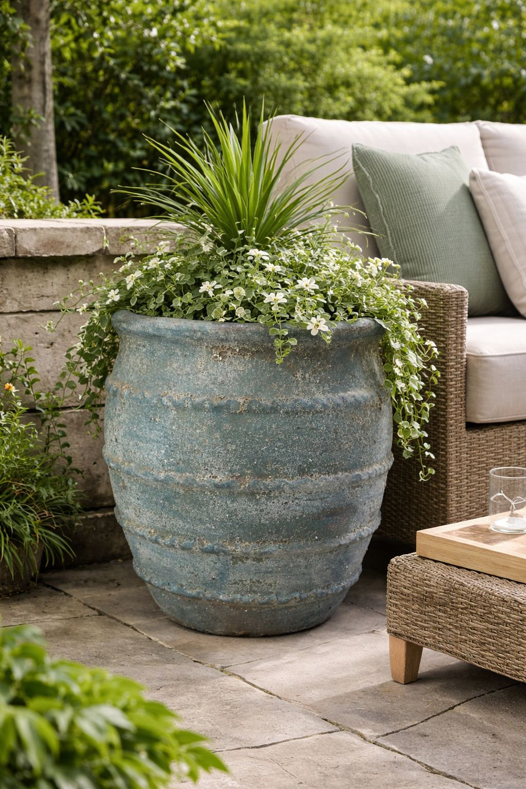 Macedonia Jar - Aqua Verde, 27.5 in.