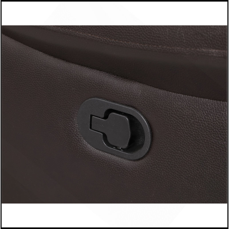 Causeuse inclinable en cuir Global, Brun, H 26 po x l 85 po x P 30 po
