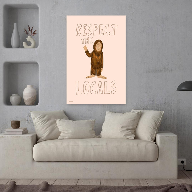 Respect The Locals Whimsical Abstract Contemporary Forest Nature Wall Art, 36" H x 24" W