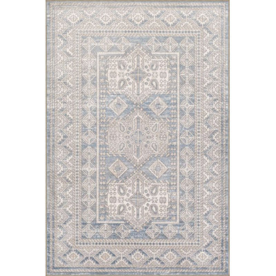 Machine Washable Light Toned Traditional Geometric Woven Base Rug