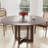 60" Brown Solid Wood and Rattan Cross Leg Base Round Top Dining Table-1235879326-1235879322