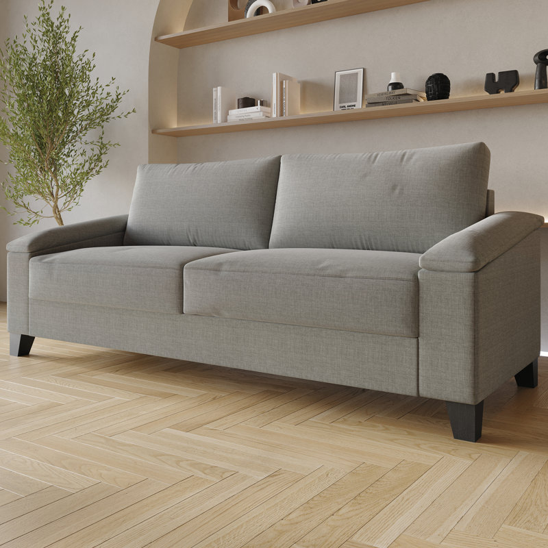 Jacqualyn Fabric 57.87'' Reception Sofa, Gray