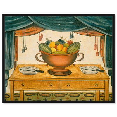 Bowl of Fruit 1930 Canvas Vintage Farmhouse by Art Remedy