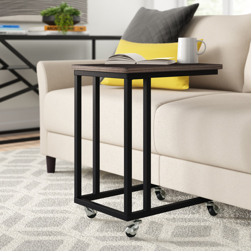 Sashko End Table, Ebony Black Top/Black Base