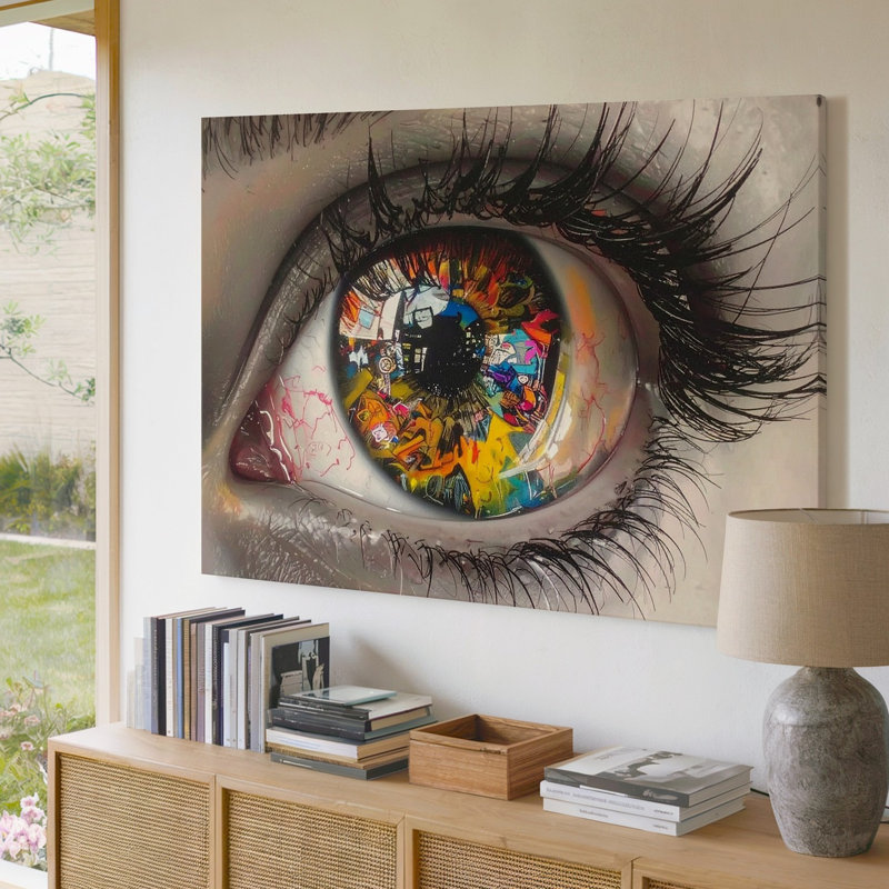 «Graffiti Eye Canvashyperrealistic Portrait with Urban Street Art», H 16 po x l 20 po
