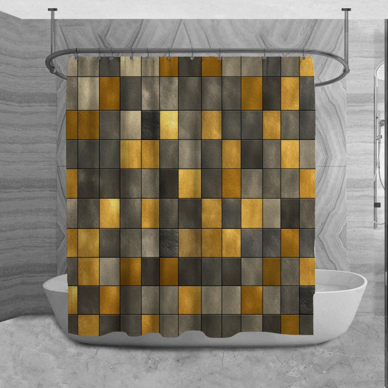 Mathiew Microfiber Shower Curtain, 73" H x 70" W