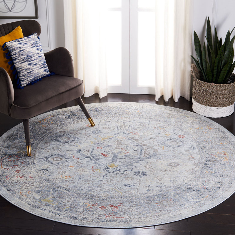 Tapis gris Smitherman, Rond 6 pi 7 po