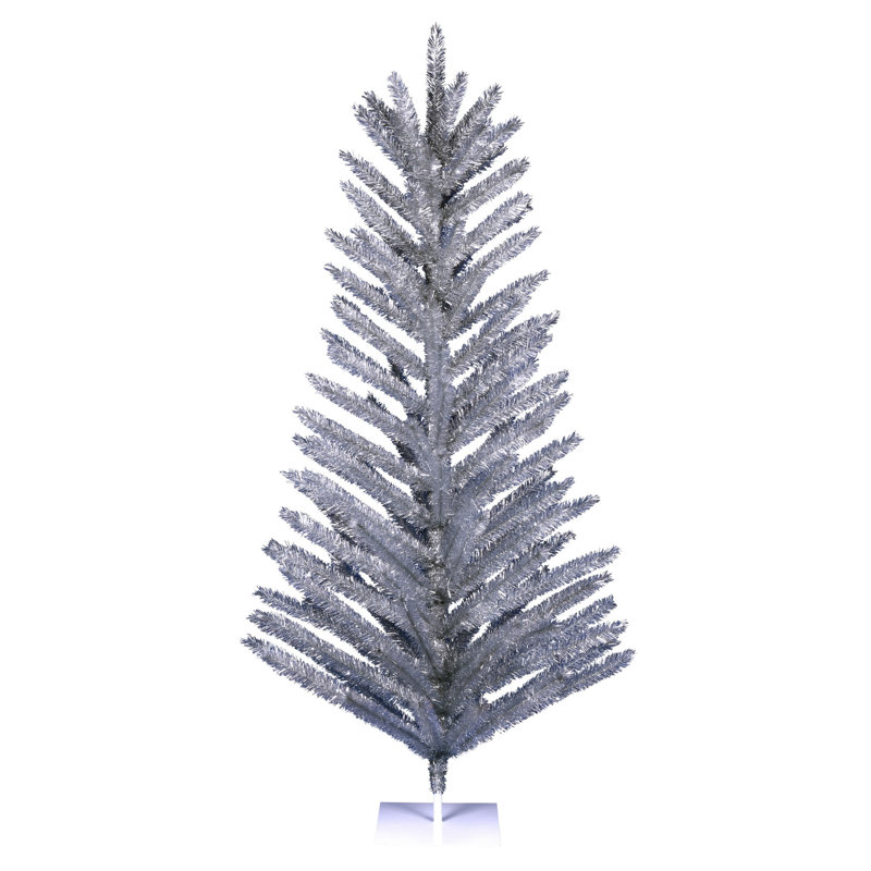 Arbre de Noël artificiel en aluminium rétro 8 pi x 51 po Vickerman, non éclairé, 8'