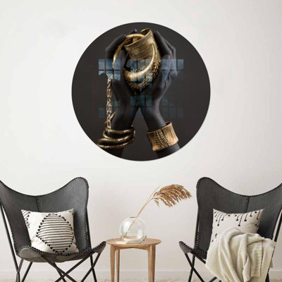 African Woman Handcrafted Wall Art Featuring Golden Glass Details Perfect for Luxurious Home Decor and Personalized Gifts