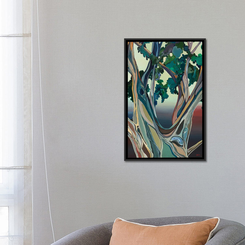 Big Tree In Honolulu, 26'' H x 18'' W, Black Floater Framed