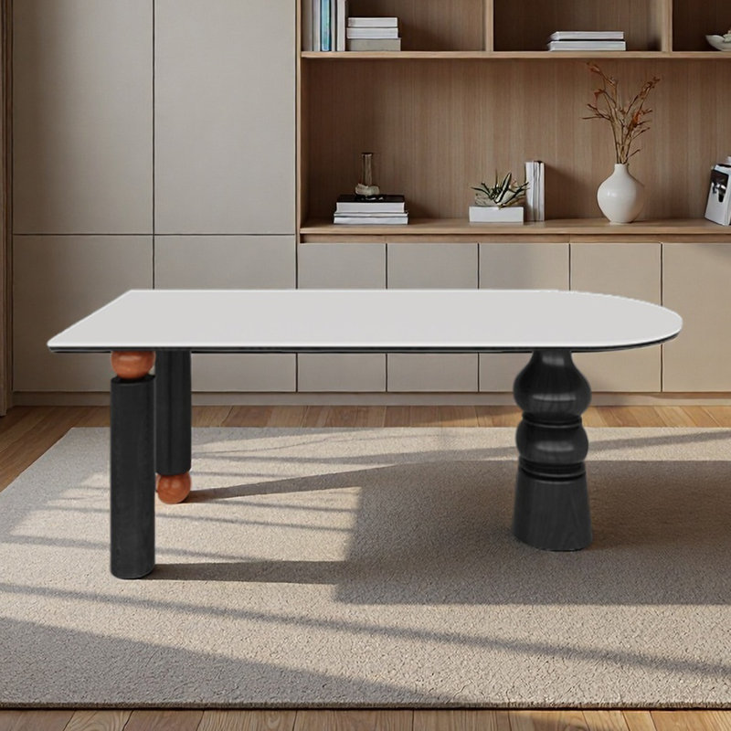 Table de style roche en stratifié de style péninsule pour la maison, H 29,53 po x l 62,99 po x P 31,5 po