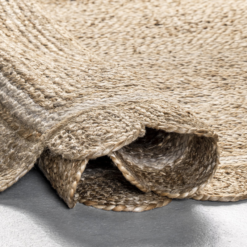 Tapis en jute Tera pour la cuisine du salon, ivoire, Rectangle 4 pi x 6 pi