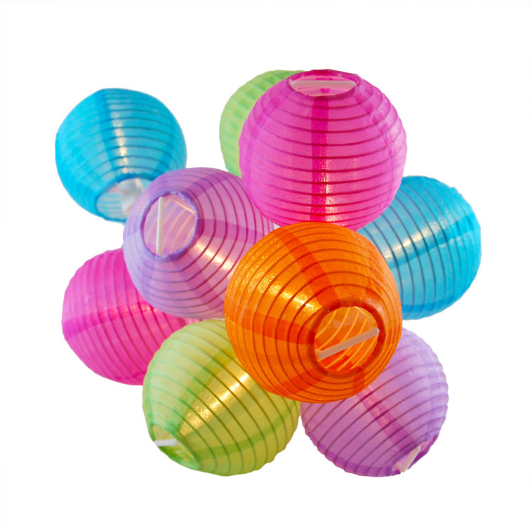 Rewis Electric String Lights with 10 Nylon Lanterns