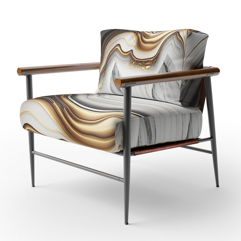 Cuscute - Fauteuil rembourré en marbre, Noir, noir, noir, noir