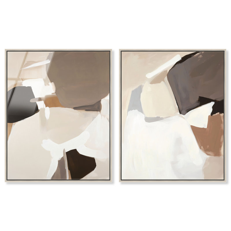 Tranquil Divisions, reproduction d'art encadrée, ensemble d'art abstrait bohème par Art Remedy, cadre argenté, 20 x 24