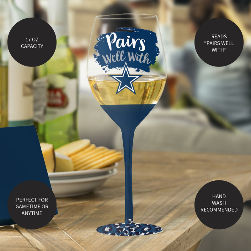 NFL 17 oz. Verre à vin avec boîte-cadeau, Cowboys de Dallas