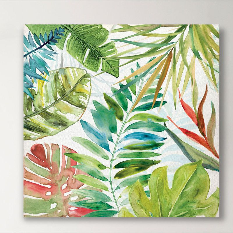 « tropical sketchbook ii », peinture sur toile tendue, H 16 po x l 16 po x P 1,5 po