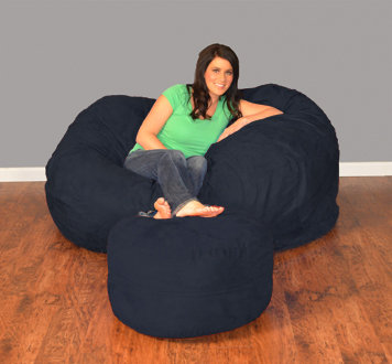 Breton Bean Bag Sofa, Micro Suede - Navy