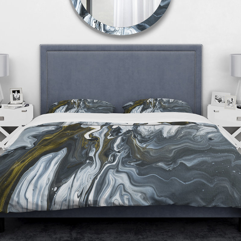 Ensemble de housse de couette en acrylique peint à la main Designart, Housse de couette très grand + 2 taies décoratives
