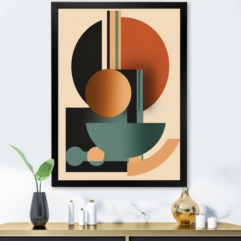 Crème vert minimaliste, profondeurs silencieuses - imprimé, Impression noire sur toile encadrée, H 20 po x l 12 po x P 1 po