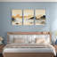 Paysage de montagne et coucher de soleil, reproduction d'art sur toile tendue sur toile Zen (ensemble de 3)-2004184130