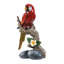 Figurine perroquet ara tropical sur branche, vert, rouge, bleu, ensemble de 3 pièces