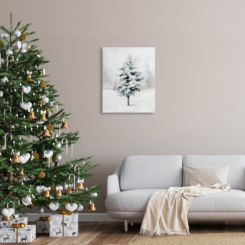 «Wintery Snow Tree Scene», art mural par Caverly Smith, H 30 po x l 24 po x P 1,5 po