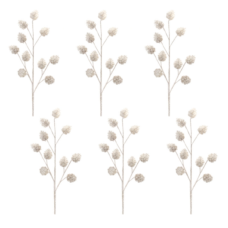 Glitter Pinecone Spray (set of 6)